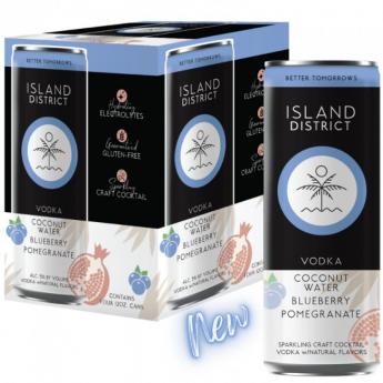 Island District - Coconut Water Blueberry Pomegranate (4 pack 12oz cans) (4 pack 12oz cans)
