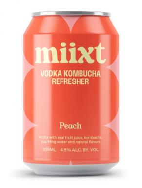Miixt - Peach Vodka Kombucha Refresher (4 pack 12oz cans) (4 pack 12oz cans)